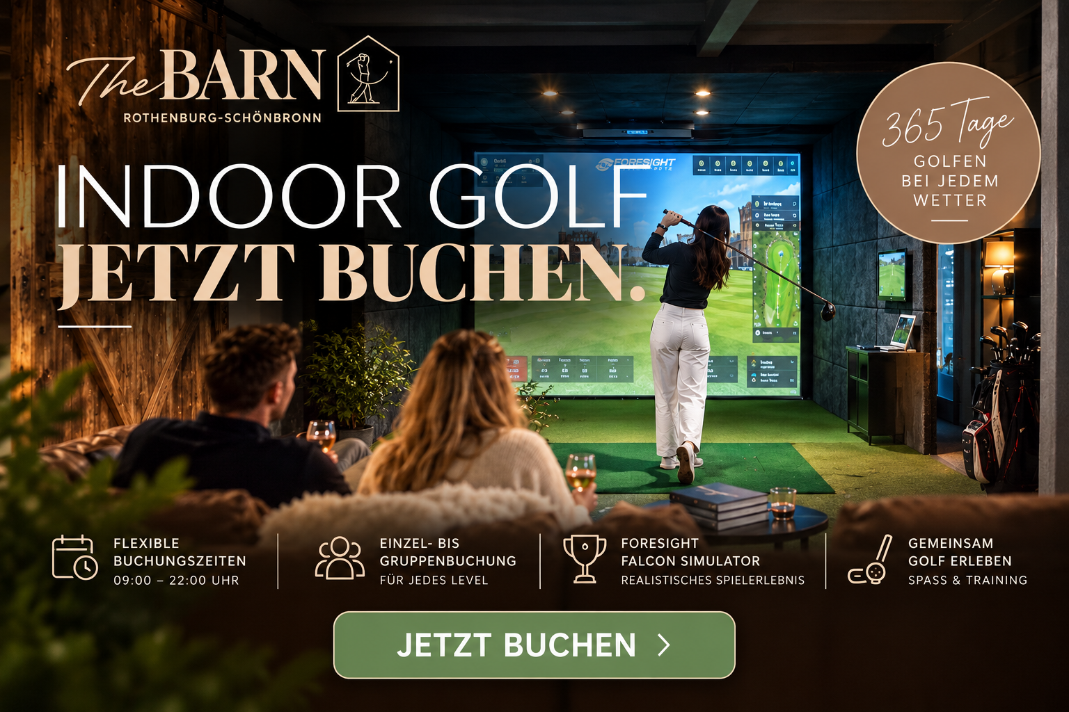 The BARN – Indoor Golf im Golfpark Rothenburg-Schönbronn