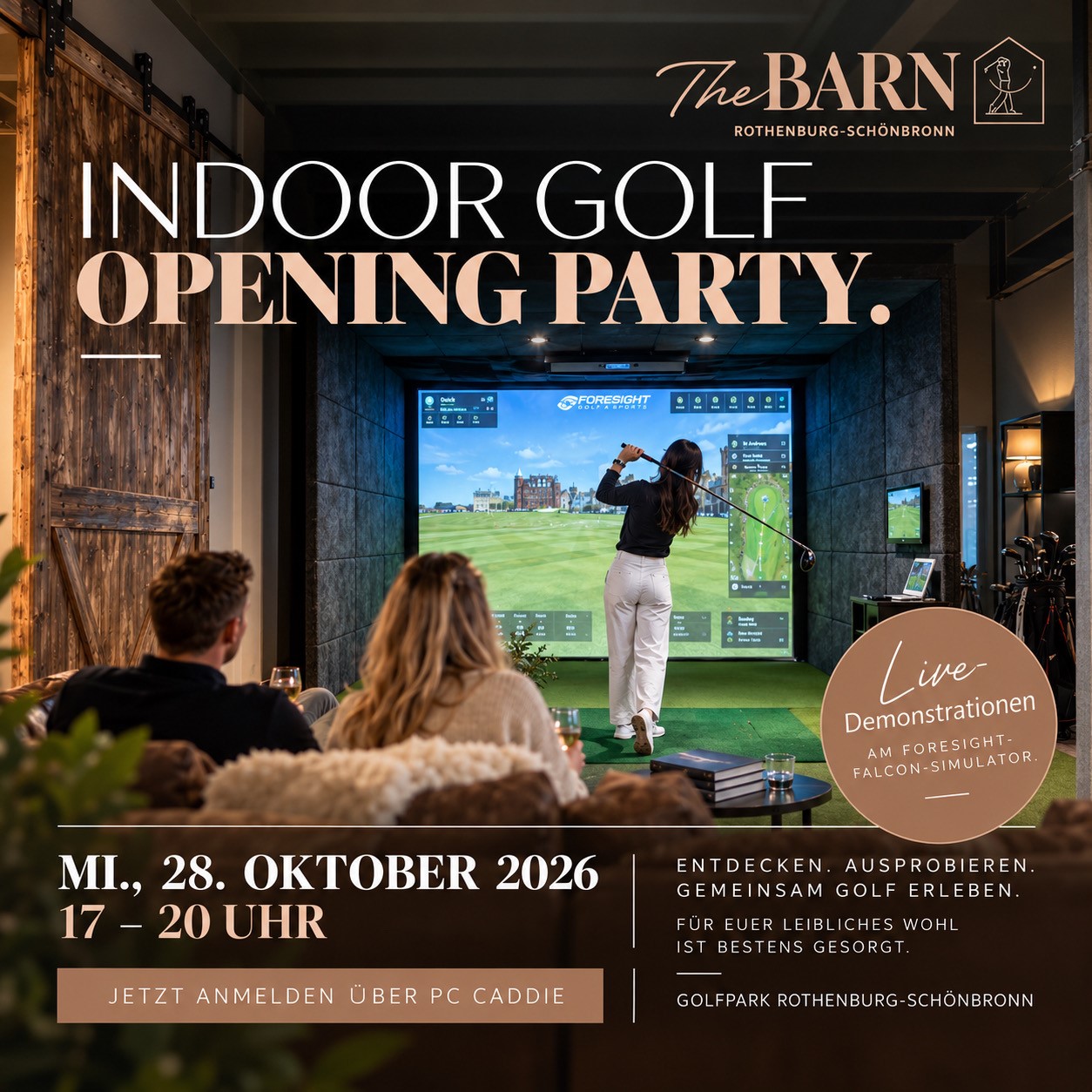The BARN – Indoor Golf im Golfpark Rothenburg-Schönbronn
